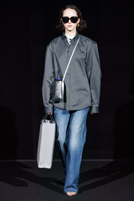 Balenciaga unveils its £650 'plastic bag' top on the catwalk